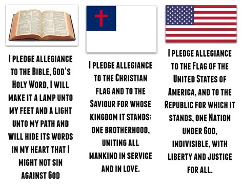 Printable Pledge Of Allegiance To The Christian Flag